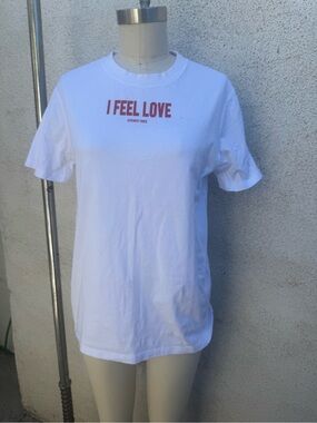 Givenchy White Tee with Red 'I FEEL LOVE' Print